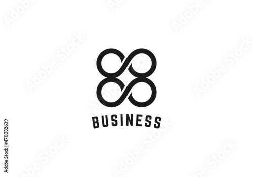 Logo Two Infinite Black White Vector Illustration Template Good For Any Industry