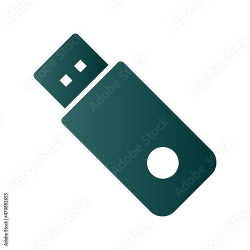 Usb Drive Glyph Gradient Vector Icon Design