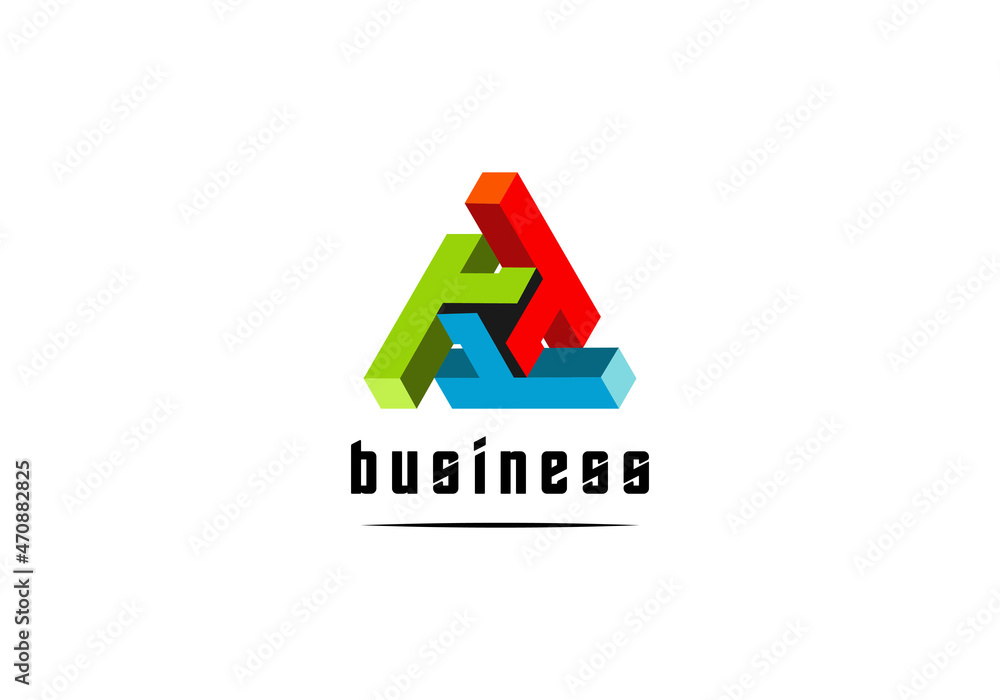 Fototapeta premium Logo Element Triangle Illusion Beam Vector Illustration Template Good For Any Industry