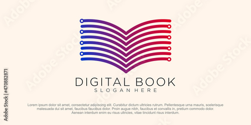 Digital Book logo Template vector