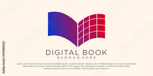 Digital Book logo Template vector
