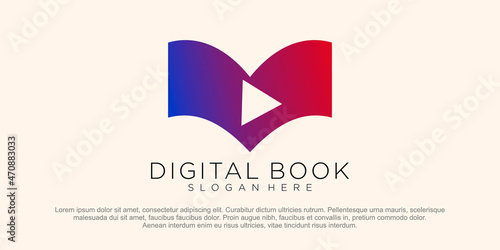 Digital Book logo Template vector