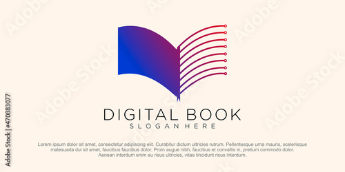 Digital Book logo Template vector