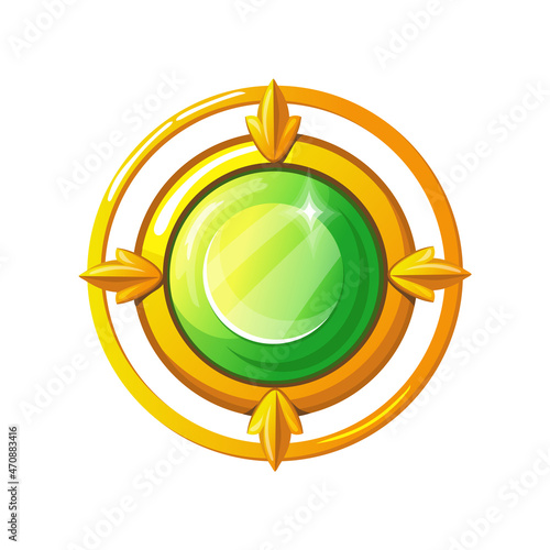 Egyptian pendant. Award in game from ancient gemstones, cartoon vector illustration