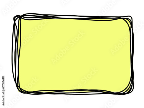 Abstract color rectangle as line drawing on white as background. Vector	

