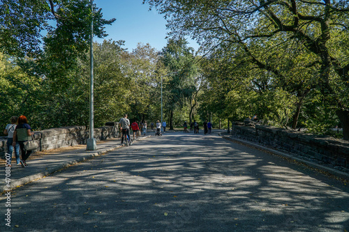 New york, New York, United States; 27 october 2021: Amazing view of Central Park, a famous park in New York where people enjoy of sports, music and food