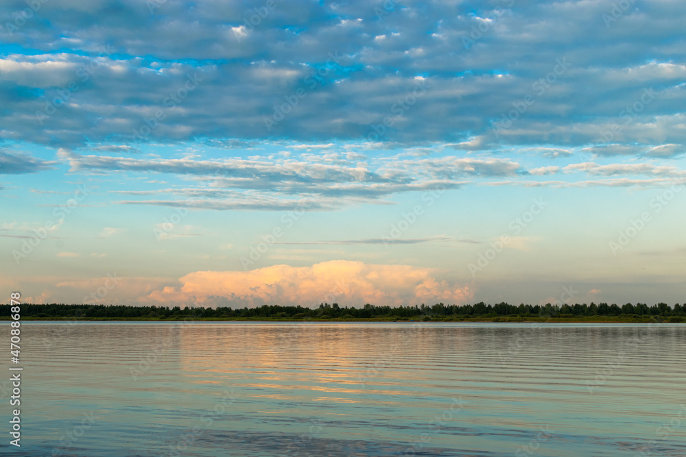 Clouds over the river in the evening. Clouds over the river in the evening.