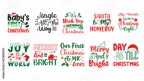 Christmas SVG T-shirt bundle, Christmas cut file, SVG cut file for cutting machines, Silhouette
