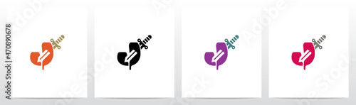 Knife Stab Letter Logo Design J