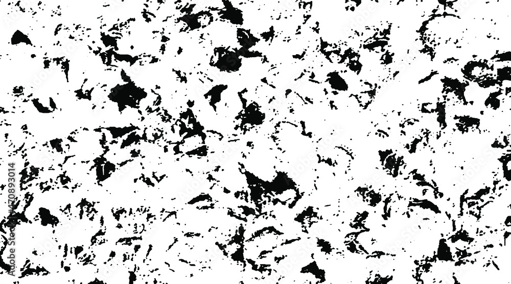 Naklejka premium Monochrome texture composed of irregular graphic elements. Distressed uneven grunge background. Abstract vector illustration. Overlay for interesting effect and depth. Isolated on white background.