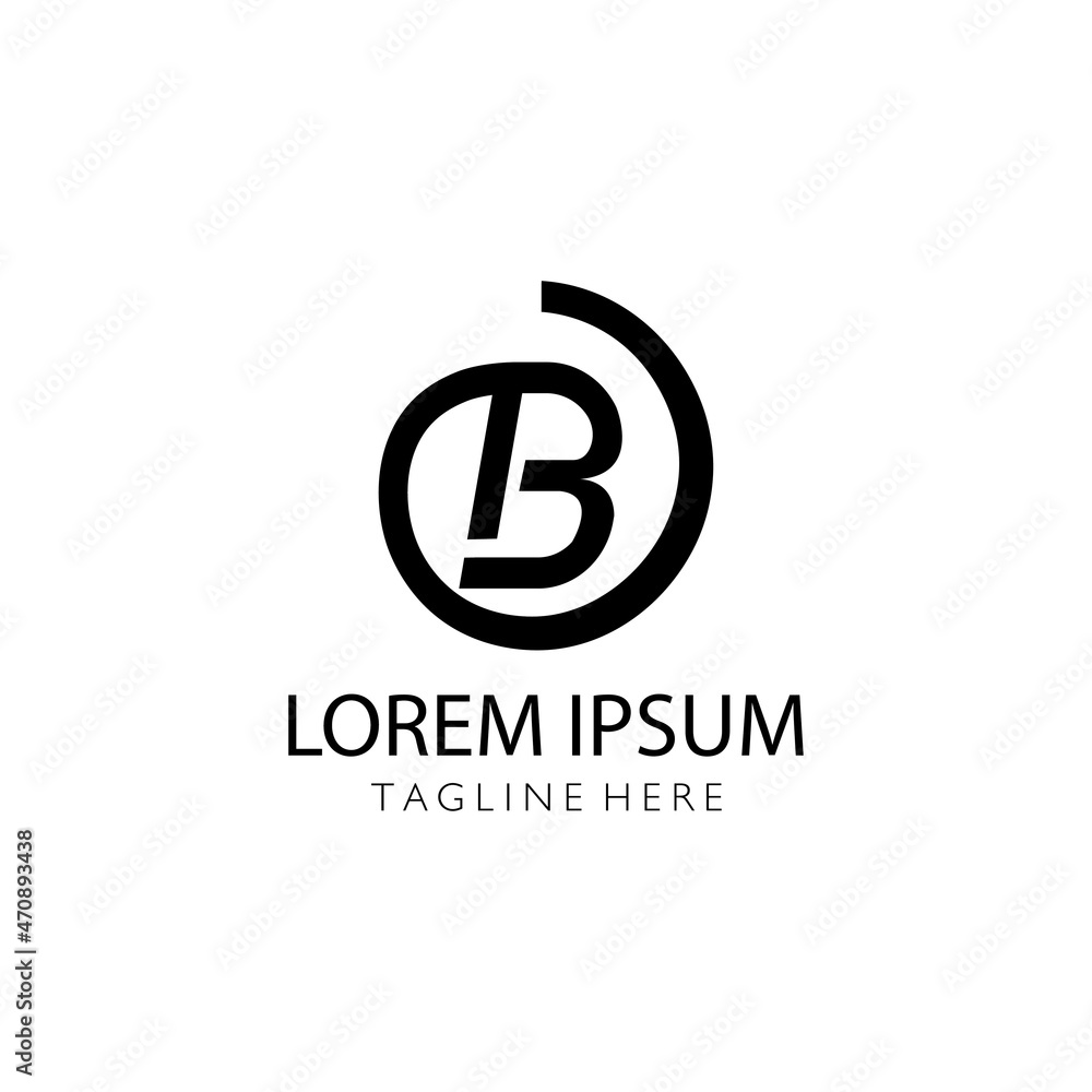 B logo illustration design circle template B logo illustration design circle template