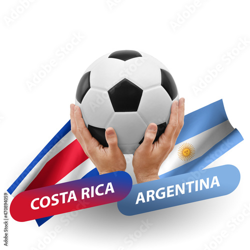 Soccer football competition match, national teams costa rica vs argentina