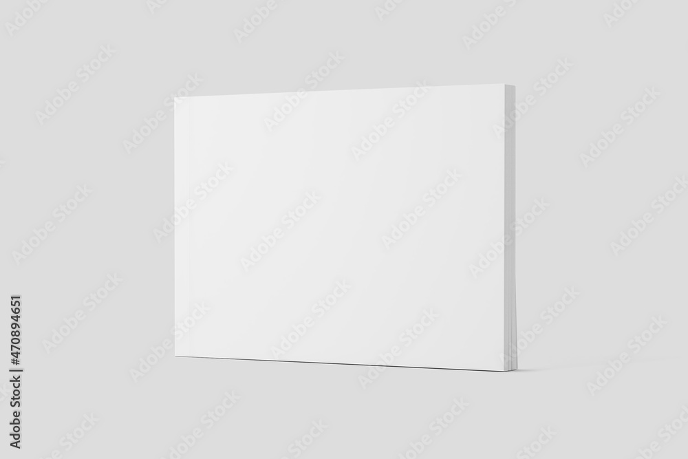 Softcover Landscape Book White Blank 3D Rendering Mockup Softcover Landscape Book White Blank 3D Rendering Mockup