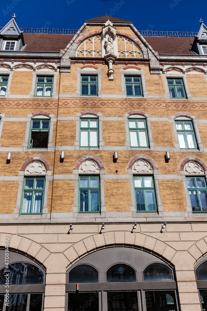 Fototapeta premium The facade of an old building. Linz