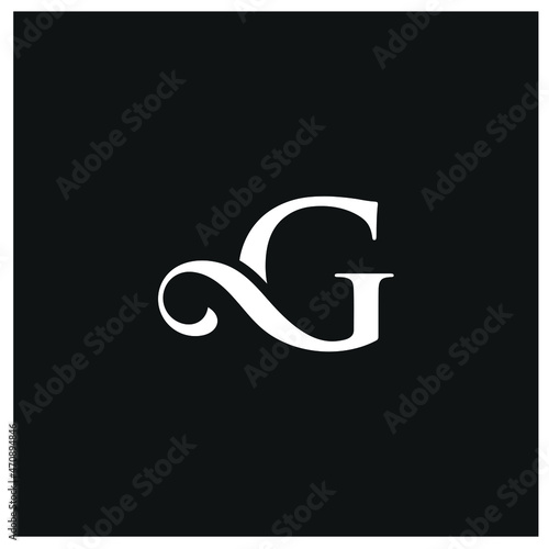 letter G logo design vector template, serif font