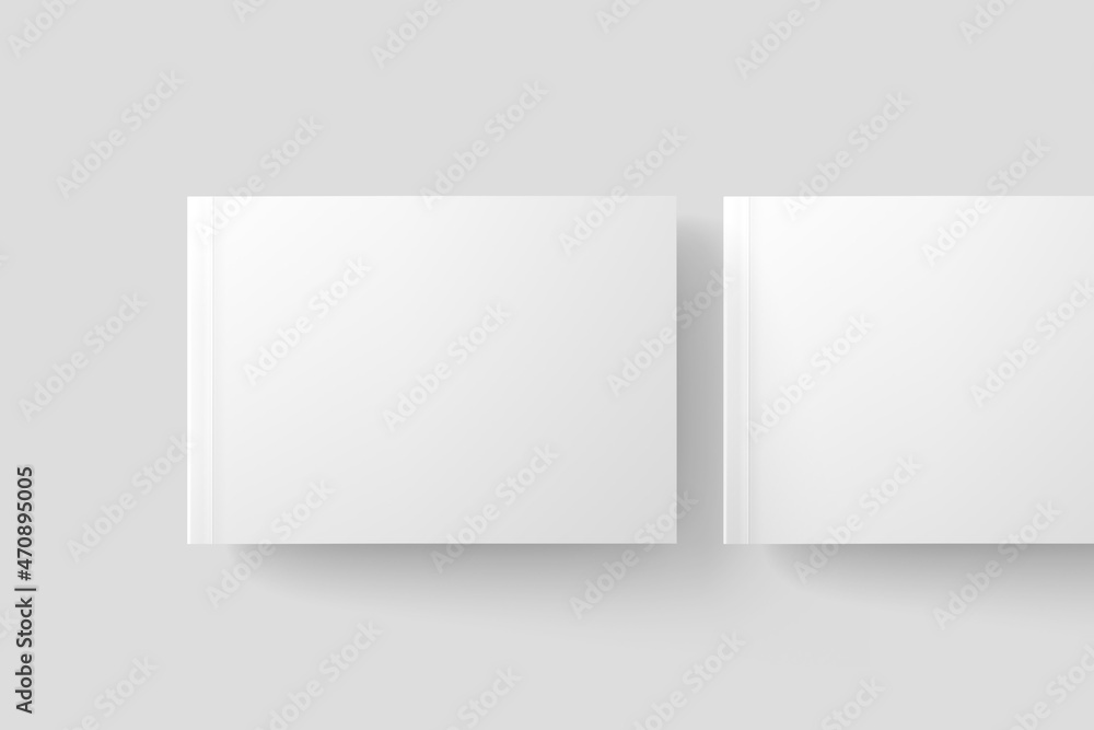 Softcover Landscape Book White Blank 3D Rendering Mockup Softcover Landscape Book White Blank 3D Rendering Mockup