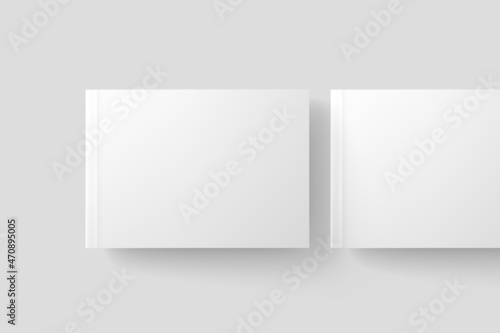 Wallpaper Mural Softcover Landscape Book White Blank 3D Rendering Mockup Torontodigital.ca