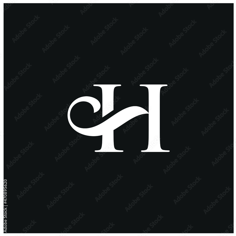 letter H vector template logo design, serif font letter H vector template logo design, serif font