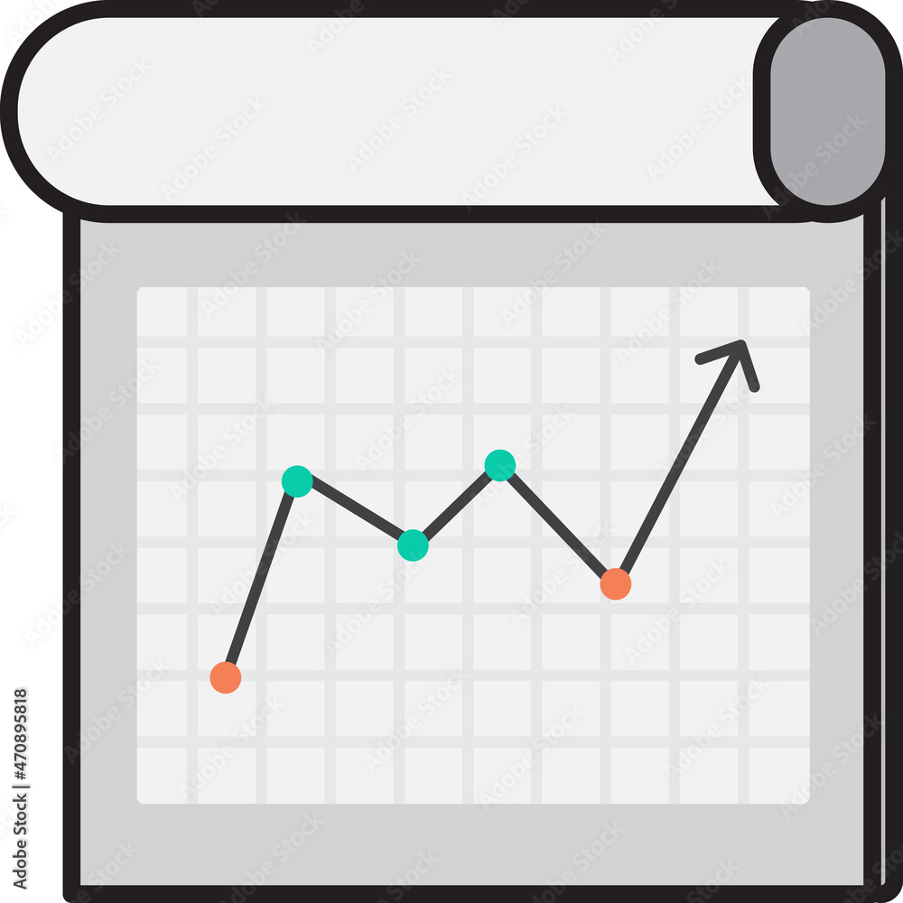 Obraz premium Infographic on whiteboard presentation icon vector