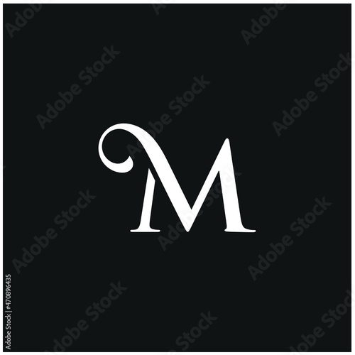letter M vector template logo design, serif font