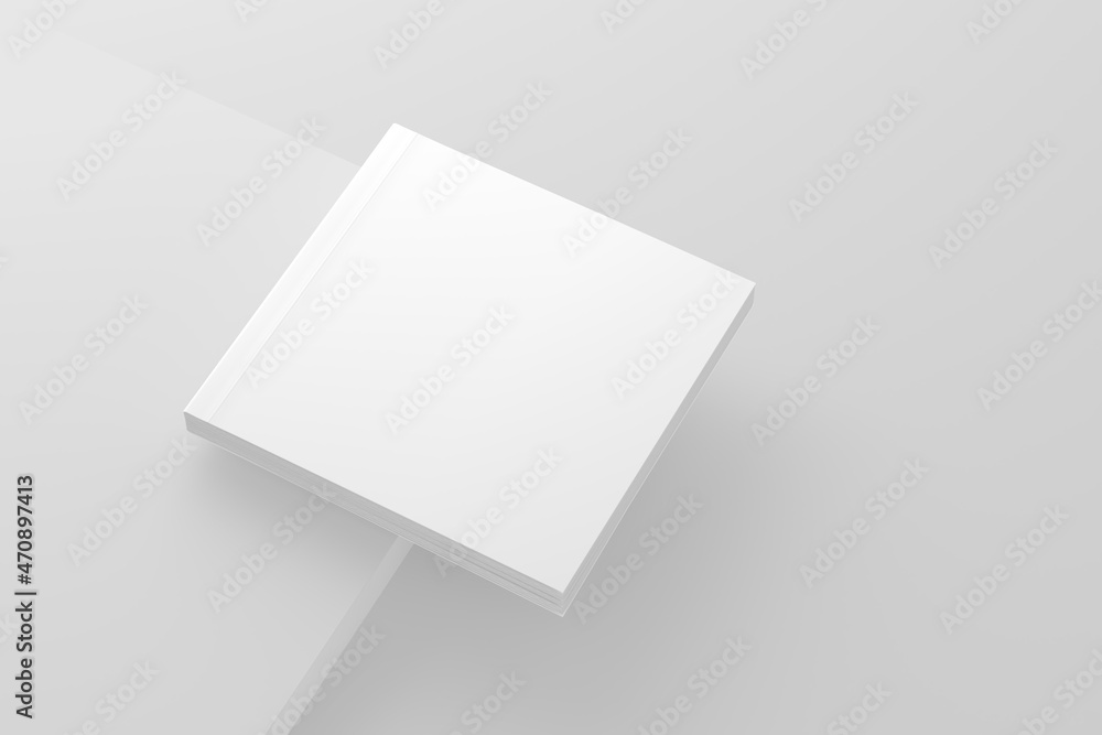Square Softcover Book White Blank 3D Rendering Mockup Square Softcover Book White Blank 3D Rendering Mockup