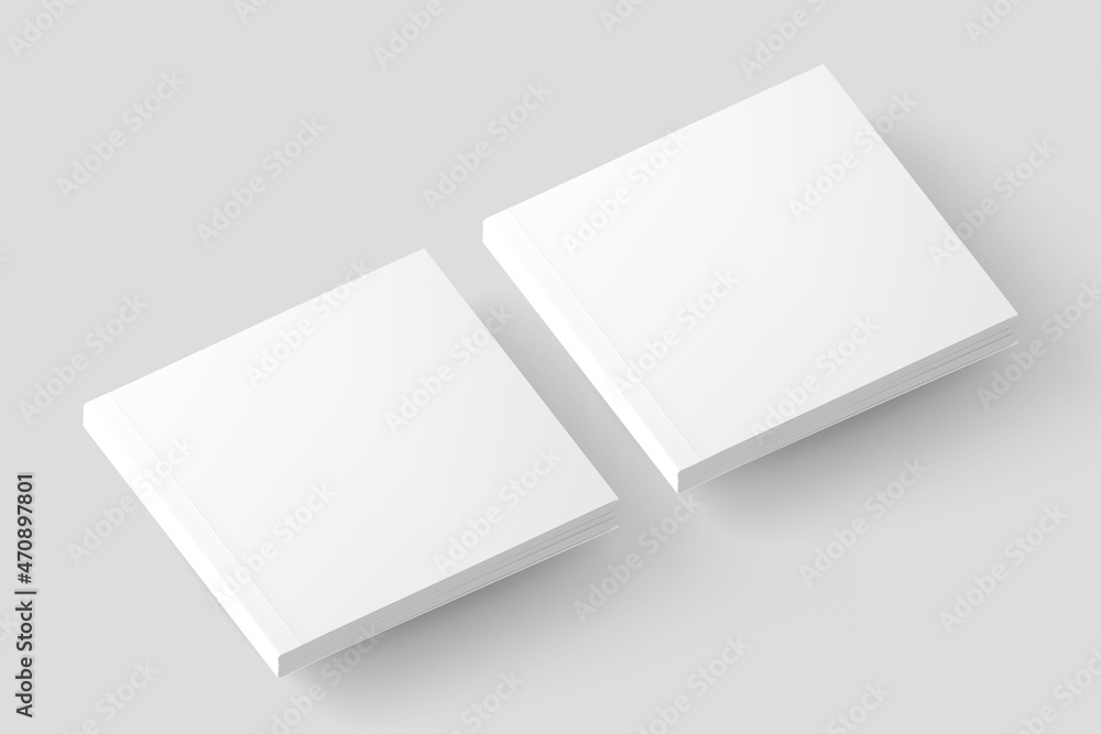Square Softcover Book White Blank 3D Rendering Mockup Square Softcover Book White Blank 3D Rendering Mockup