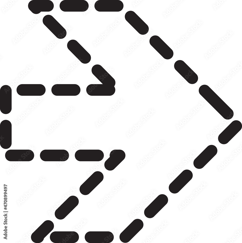 Arrow dotted line showing way direction vector Arrow dotted line showing way direction vector