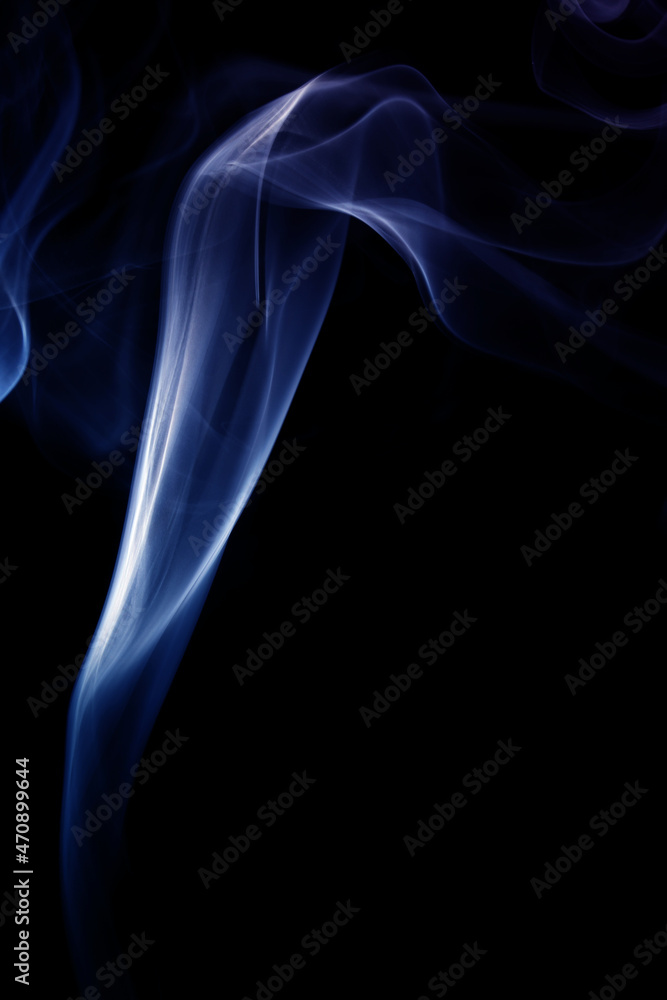 abstract colorful smoke swirls on black background