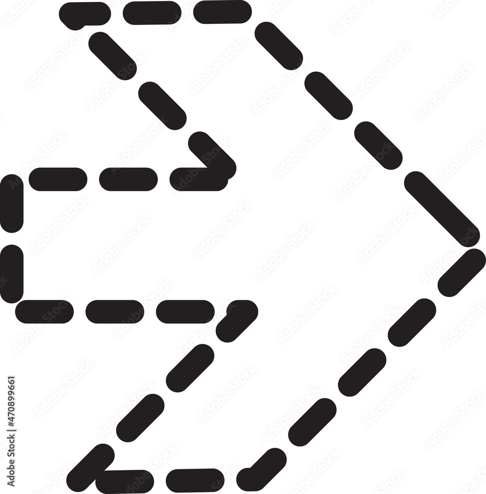 Arrow dotted line showing way direction vector Arrow dotted line showing way direction vector
