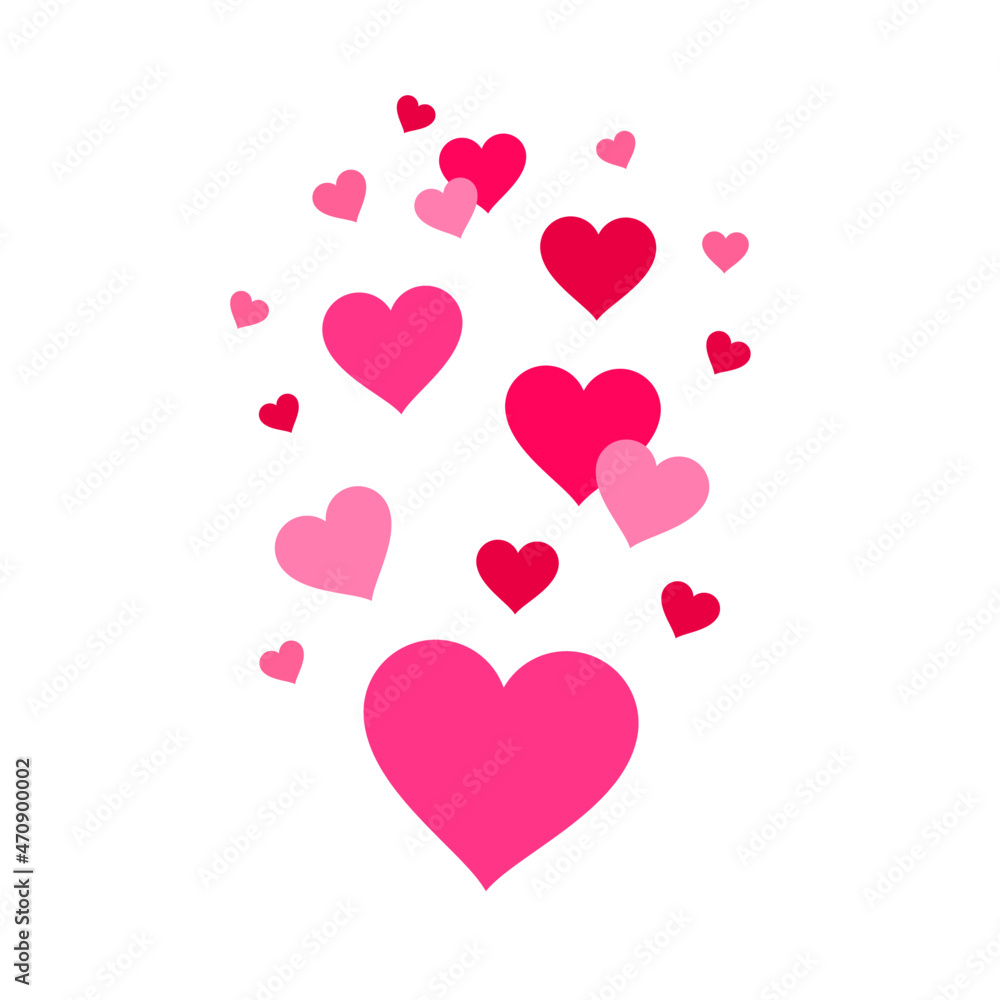Flying Hearts vector illustration logo icon clipart