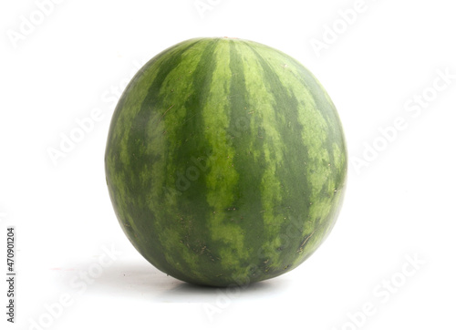 green watermelon on white background