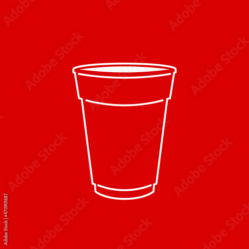 Red beer cup vector. Beer pong poster design. ping pong ball vector.