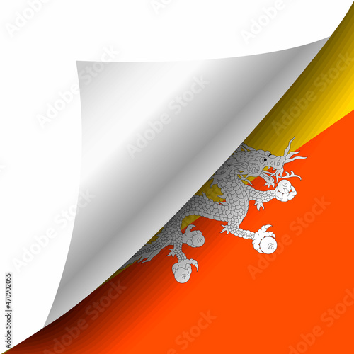 Hidden Butan flag with curled corner