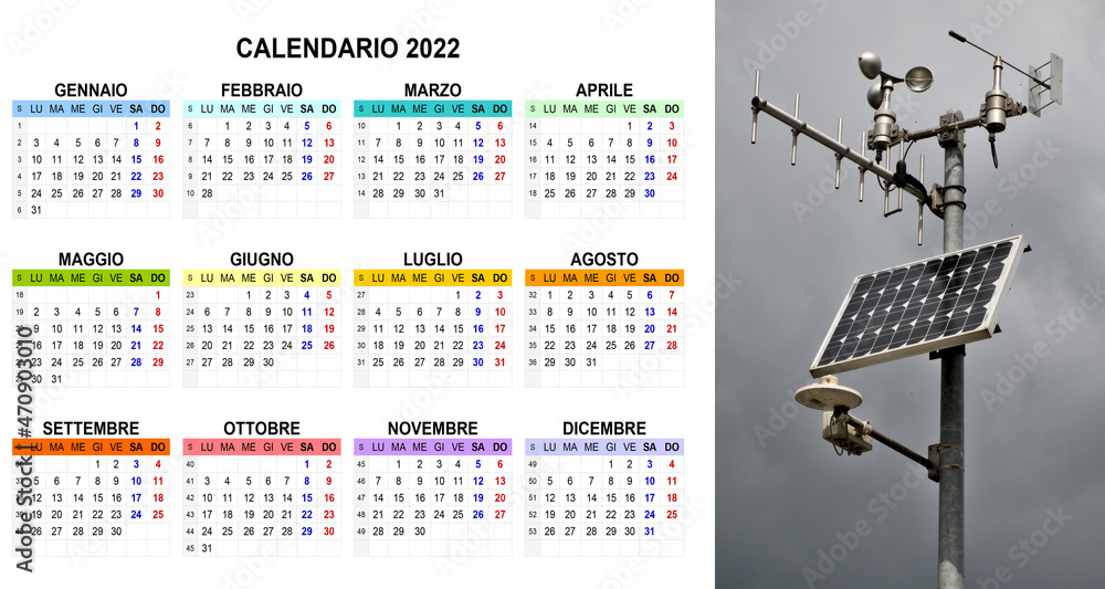 calendario 2022 - obrazy, fototapety, plakaty 
