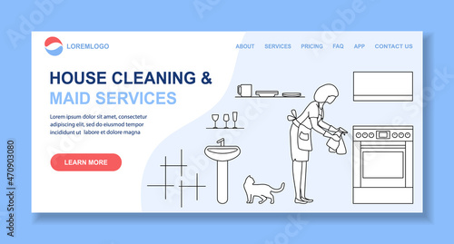 Vector Cleaning service Household Housekeeping