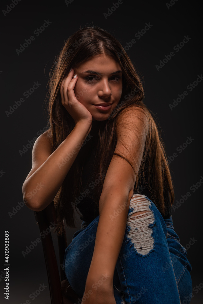 Fototapeta premium Posing while making a seductive face