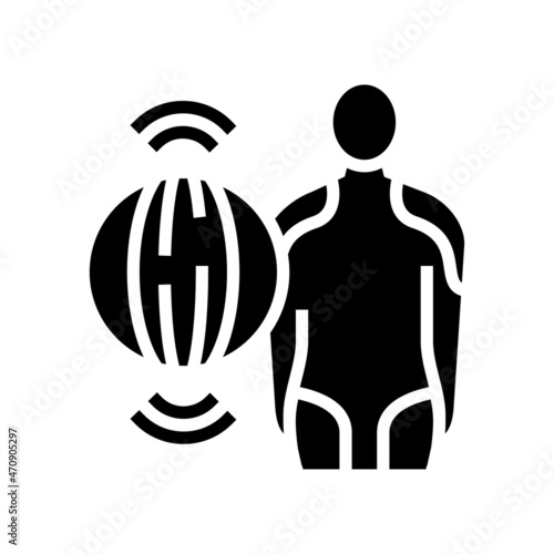 polymyositis muscle problem glyph icon vector. polymyositis muscle problem sign. isolated contour symbol black illustration
