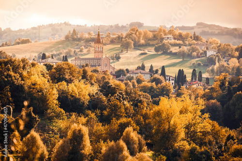 Castelvetro countryside during autumn. Castelvetro, Modena province, Emilia romagna, Italy. photo