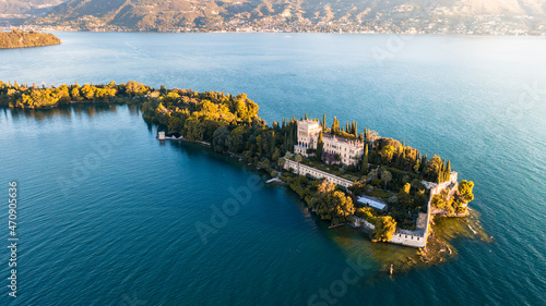 Borghese Island on Garda Lake, Brescia province, Lombardy, Italy photo