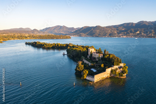 Borghese Island on Garda Lake, Brescia province, Lombardy, Italy