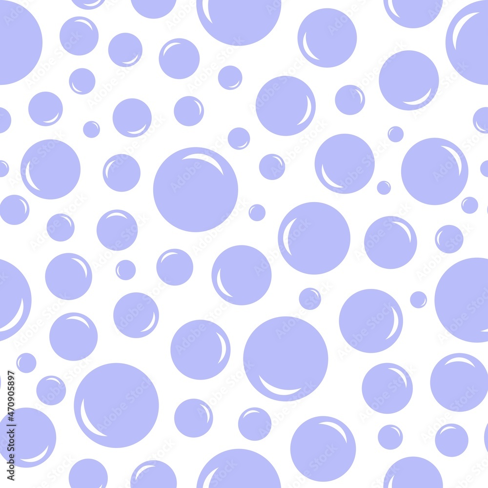 soap bubbles vector geometric seamless pattern, trendy childish pattern.