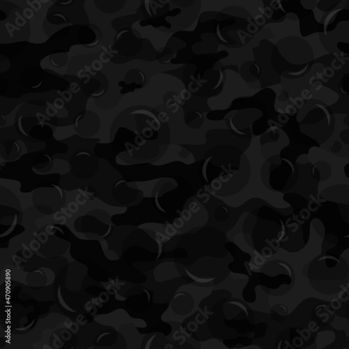  Black camouflage pattern, vector background repeat, bubbles, street modern design