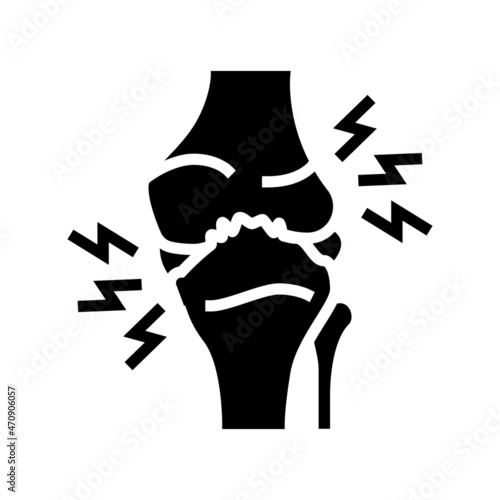 osteoarthritis health problem glyph icon vector. osteoarthritis health problem sign. isolated contour symbol black illustration