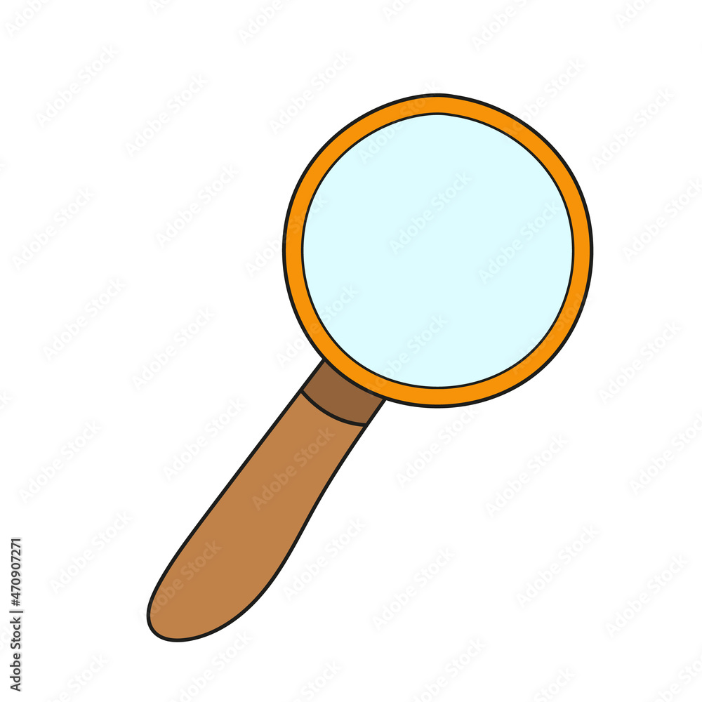 Simple cartoon icon. Magnifying glass vector image. Simple cartoon icon. Magnifying glass vector image.