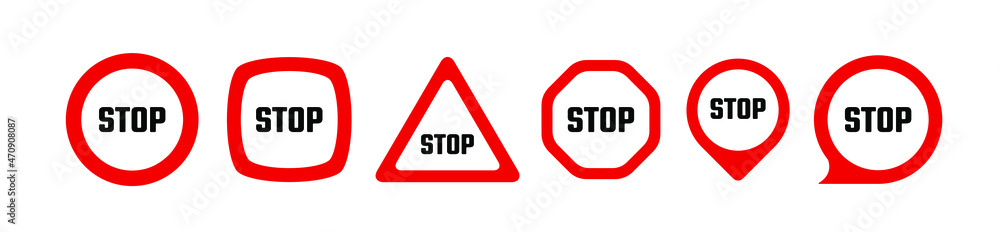 Red stop sign. Vector icon Red stop sign. Vector icon