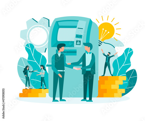Businessmen are shaking hands with each other