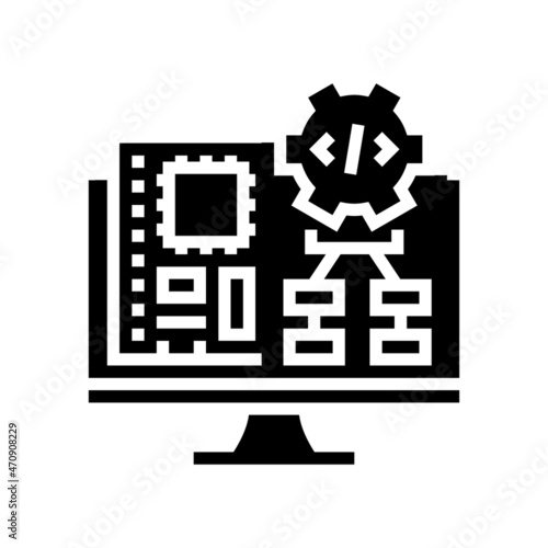 embedded software glyph icon vector. embedded software sign. isolated contour symbol black illustration