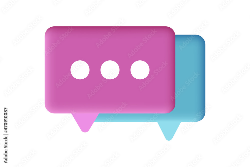 3D speech bubble icon design 3D speech bubble icon design