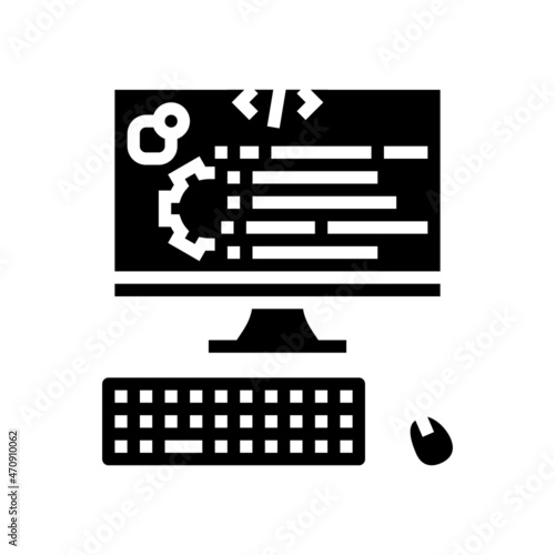 user-written software glyph icon vector. user-written software sign. isolated contour symbol black illustration
