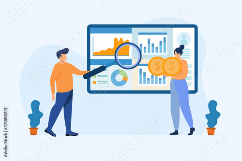 people analyzing personal or corporate budget. Concept of finance accounting and calculation of financial income and expenses
